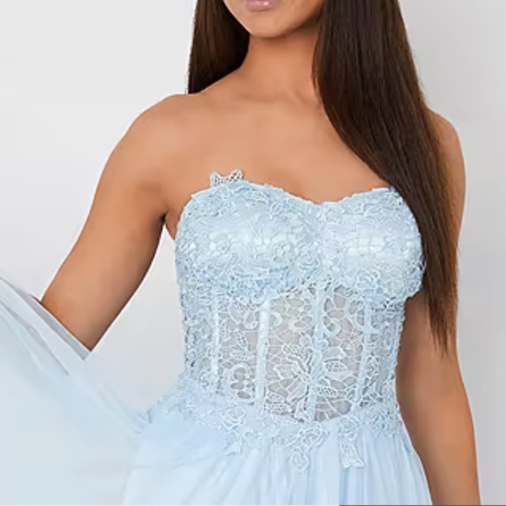 by & by Strapless Lace and Tulle Special Occasion Dress - Picture 3 of 7